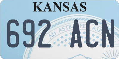 KS license plate 692ACN