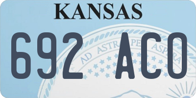 KS license plate 692ACO