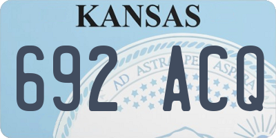KS license plate 692ACQ