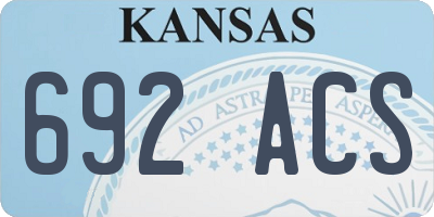 KS license plate 692ACS