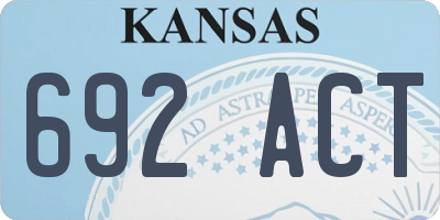 KS license plate 692ACT