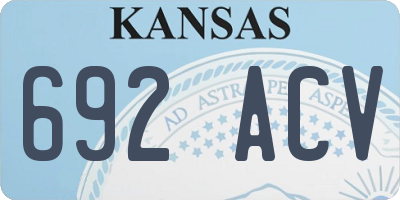 KS license plate 692ACV