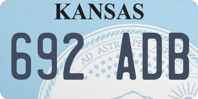KS license plate 692ADB