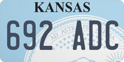 KS license plate 692ADC
