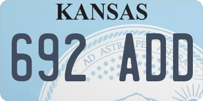 KS license plate 692ADD
