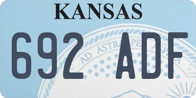 KS license plate 692ADF
