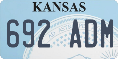 KS license plate 692ADM