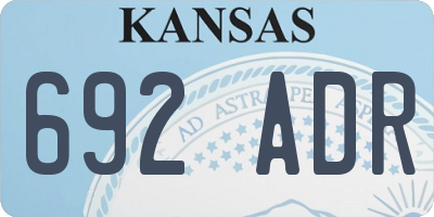 KS license plate 692ADR