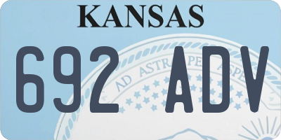 KS license plate 692ADV