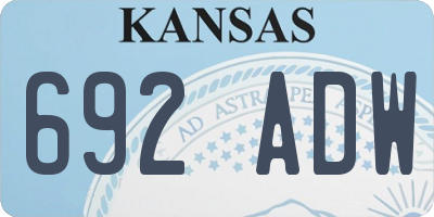 KS license plate 692ADW