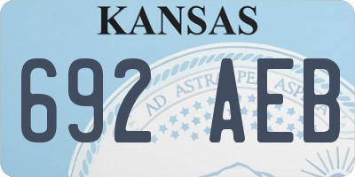 KS license plate 692AEB