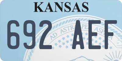 KS license plate 692AEF