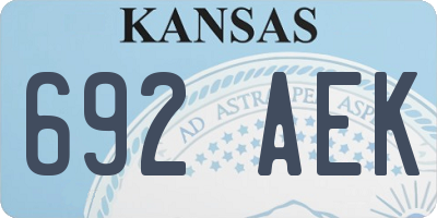 KS license plate 692AEK