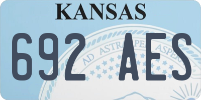 KS license plate 692AES