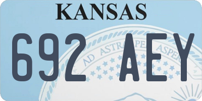 KS license plate 692AEY