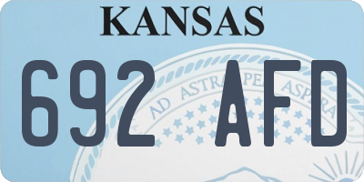 KS license plate 692AFD