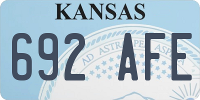 KS license plate 692AFE