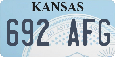 KS license plate 692AFG
