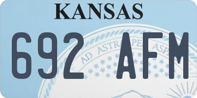 KS license plate 692AFM