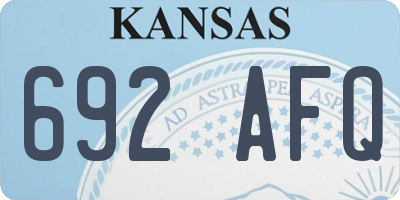 KS license plate 692AFQ