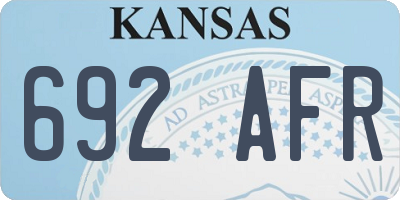 KS license plate 692AFR