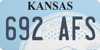 KS license plate 692AFS