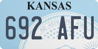 KS license plate 692AFU