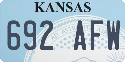 KS license plate 692AFW