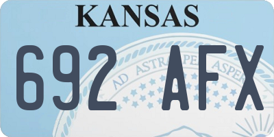 KS license plate 692AFX