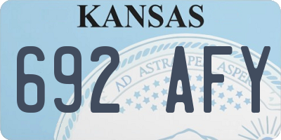 KS license plate 692AFY