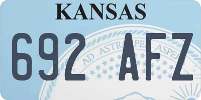 KS license plate 692AFZ
