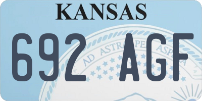 KS license plate 692AGF