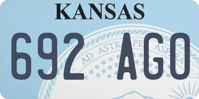KS license plate 692AGO