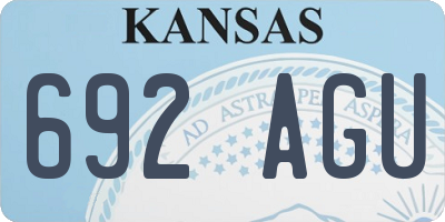 KS license plate 692AGU
