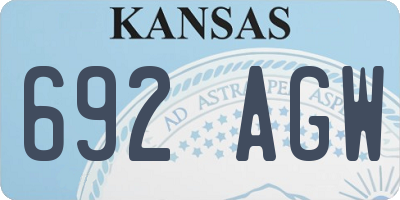 KS license plate 692AGW