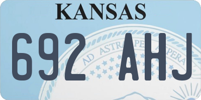 KS license plate 692AHJ