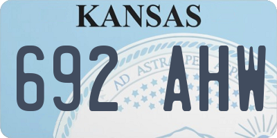 KS license plate 692AHW