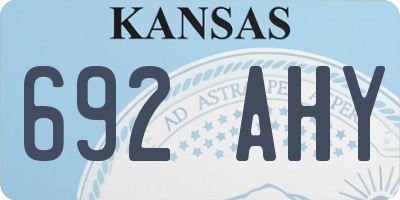 KS license plate 692AHY