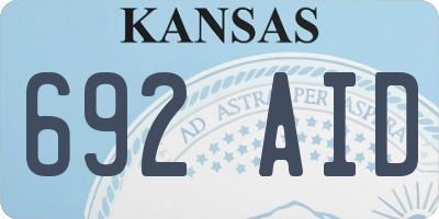 KS license plate 692AID