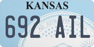 KS license plate 692AIL