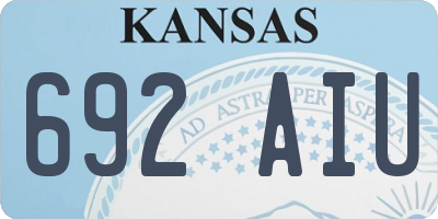 KS license plate 692AIU