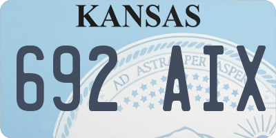KS license plate 692AIX