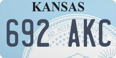 KS license plate 692AKC