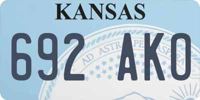 KS license plate 692AKO