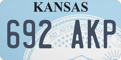 KS license plate 692AKP