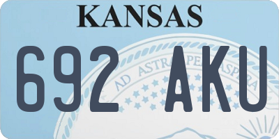 KS license plate 692AKU