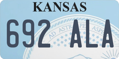 KS license plate 692ALA