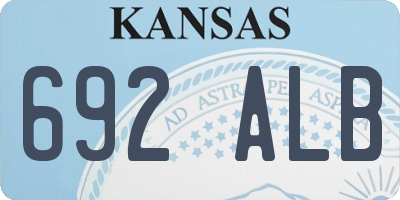 KS license plate 692ALB