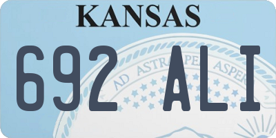 KS license plate 692ALI