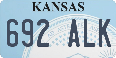 KS license plate 692ALK